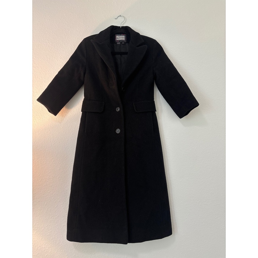 Vintage Tailored by Rothschild Black Wool Blend Long Overcoat Kids Size 7